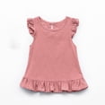 thumbnail image 2 of LLYWEY Toddler Girls Ruffle Tops, Baby Girl Linen Ruffles Hem Sleeveless T-Shirts, Kids Solid Color Keyhole Back Summer Round Neck Sleeveless Loose Casual Blouses Shirts, Style-T-12, Pinks, 3T, 2 of 9