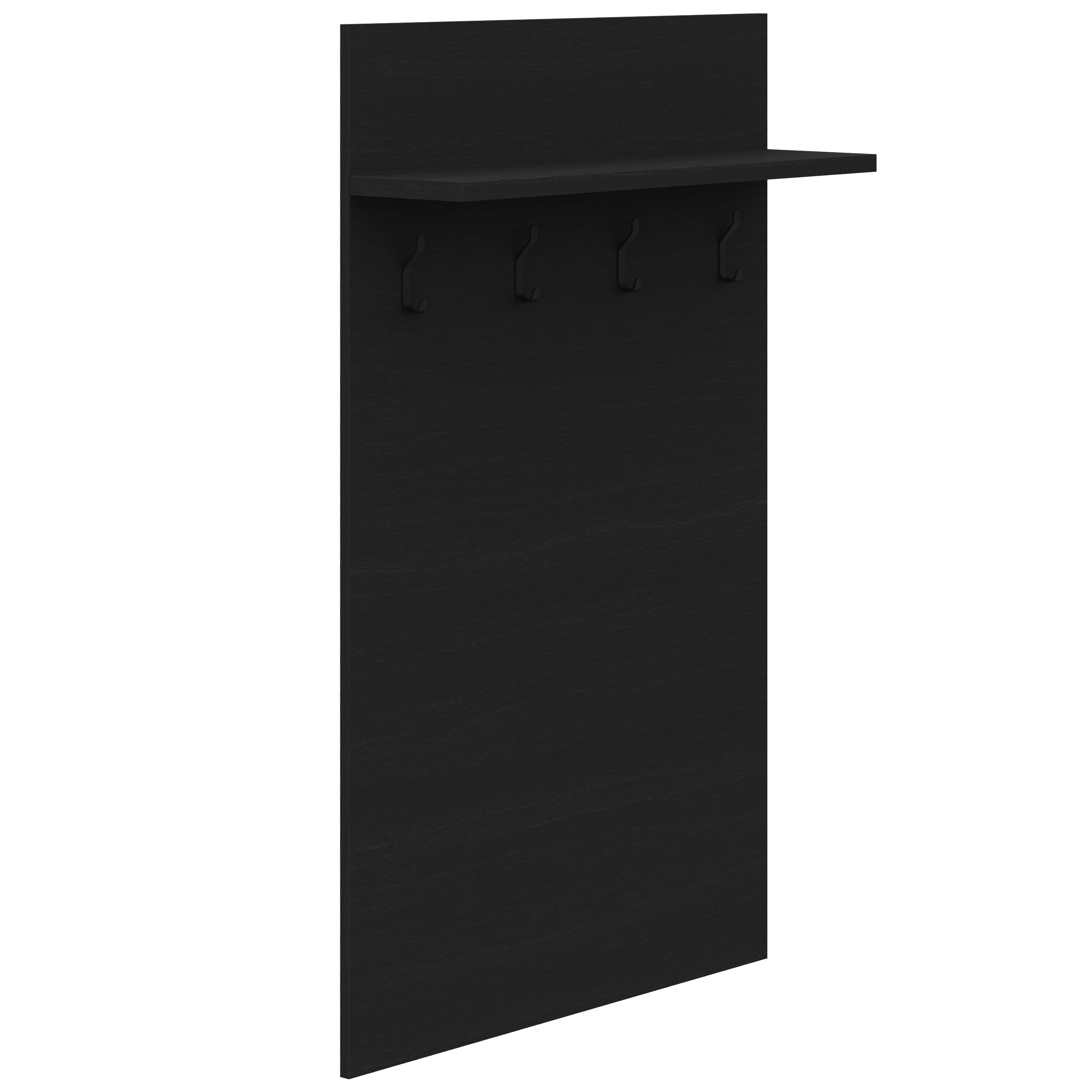 Nexera Porto Entryway Wall-Mounted Coat Rack with Shelf, Black