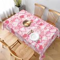 thumbnail image 1 of Valentines Day Tablecloth 60 x 84 Inch Rectangle, Pink Love Hearts Table Cloth Romantic Valentine''s Day Tablecloth Dust-Proof Wrinkle Resistant Rustic Tablecloth for Home Dining Room Party, 1 of 5