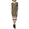thumbnail image 3 of Bar III Robe Chandail Midi en Tricot Côtelé pour Femmes, Vert, Petit, 3 of 3