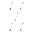 thumbnail image 2 of Transemion 1/2/3/5 Cartoon Adorable Restaurant Hotel Tableware Portable Washable Stainless Steel Stirring Mixing Dinnerware Cake Flatware Candy Spoon Pink 5PCS, 2 of 6