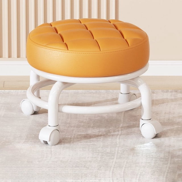 Rolling Stool,360 Rotating Low Stool,Rolling Pulley Stool,Low Rolling Stools with Wheels,Shoe Changing Makeup Cleaning with Wheels,Rolling Step Stool Wheel for Home Office Garage Shop Cleaning Floor