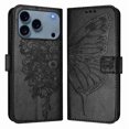 thumbnail image 1 of Butterfly Wallet Case for iPhone 17 Pro with Card Slots & Stand - Shockproof Black, 1 of 5