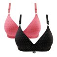 thumbnail image 1 of Timegard 2pc Wireless Bras for Women Breathable Comfort Adjustable Strap High Support Everyday Bralette, 1 of 2
