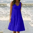 thumbnail image 4 of B91xZ Robes Décontractées pour Femmes 2024 Robes Décontractées Sans Manches Robe Mini Sans Manches Col en V à Nouer devant Robes d'Été Fluides, Bleu XXXXXL, 4 of 4