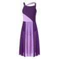 thumbnail image 4 of Oyolan Robe de Danse Ballet Sans Manches en Maille Transparente pour Filles, Tenue de Performance, Violet 14, 4 of 7
