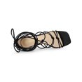 thumbnail image 4 of BLISSFUL STEP Women's Lace Up Strappy Block High Heels Sandals Black 10, 4 of 7