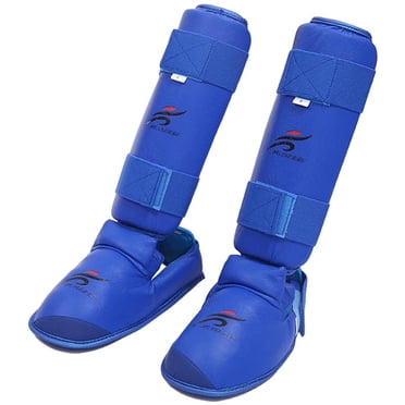 Shin Guards | MMA Leg Guards for Kickboxing Muay Thai Karate Martial Arts Taekwondo Kung Fu | Sparring Foot & Instep Protection |