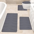 thumbnail image 5 of Fridja Bath Rug Set 4 Pcs Bathroom Mat Basic Memory Foam Bathroom Rugs Soft Toilet Mats Water Absorption Non-Slip Bottom Mat Thick Quick-Dry(Dark Gray), 5 of 5