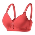 thumbnail image 1 of IROINID On Sale Wireless Bra for Women Solid Color Comfortable Hollow Out Push Up Bra Underwear No Rims,Red, 1 of 2