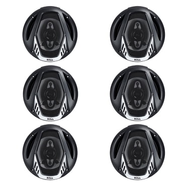 BOSS NX654 Haut-Parleurs Coaxiaux Audio pour Voiture 6,5 Pouces 400 W 4 Voies Stéréo, Noir (6 Haut-Parleurs)