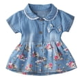 thumbnail image 1 of Girls Floral Print Dress Bowknot Princess Wedding Pageant Dress, 1 of 9