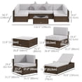thumbnail image 3 of Outsunny 9 Pieces Wicker Patio Furniture Set with Cushion, Light Grey, 3 of 10