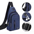 thumbnail image 4 of Sac Bandoulière, Sac Bandoulière Sac à Dos avec Trou Usb avec Trou pour Écouteurs Sac à Dos de Randonnée Sac Bandoulière Multifonction Sac de Poitrine, Sac à Dos avec Port de Charge Usb, 4 of 8