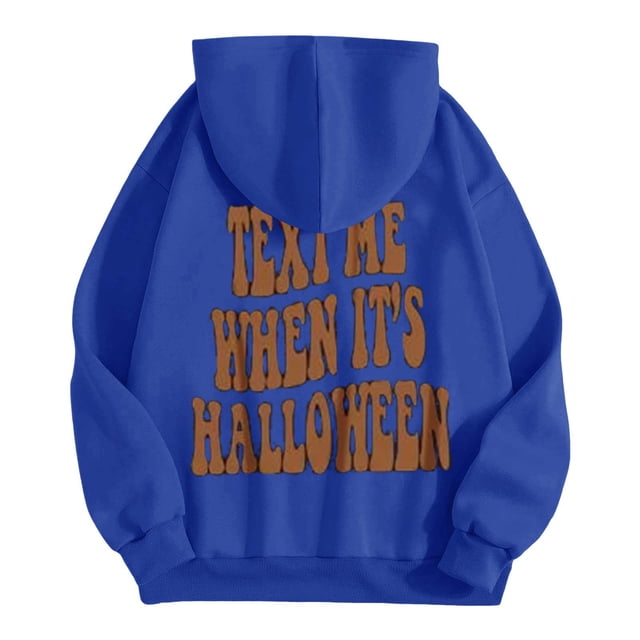 NMMUED Chandail d'Halloween pour Femmes, Chandails à Capuchon à Enfiler, Chandails à Capuchon d'Halloween pour Femmes, Chandail pour Femmes, Chandail à Capuchon d'Halloween, Mode Automnale pour Femmes, Bleu P