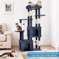 thumbnail image 4 of EDTara 61" Cat Tree Tower, Sturdy Modern Multi-Level Cat Furniture for Maine Coons and Large Indoor Cats With Jumbo Perch, 2 Spacious Condos, Durable Sisal Posts, and Hanging Play Balls, 4 of 7