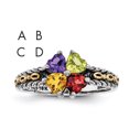 thumbnail image 1 of Sterling Silver & 14k Four-stone Mother's Ring Mounting Size 10, 1 of 1