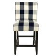 thumbnail image 5 of HomePop 24" Wood and Fabric Plaid Pattern Parsons Counter Stool in Black, 5 of 5