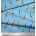 thumbnail image 3 of Soimoi Blue polyester Crepe Fabric Dot & Giraffe Animal Printed Fabric 1 Yard 52 Inch Wide, 3 of 3