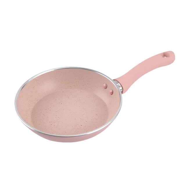 Lttoisl Non-Stick Marble Frying Pan for Eggs, Induction Cooker & Gas Stove Compatible, Small 4.72 Inch Pink Skillet, Easy Clean, Durable Cookware