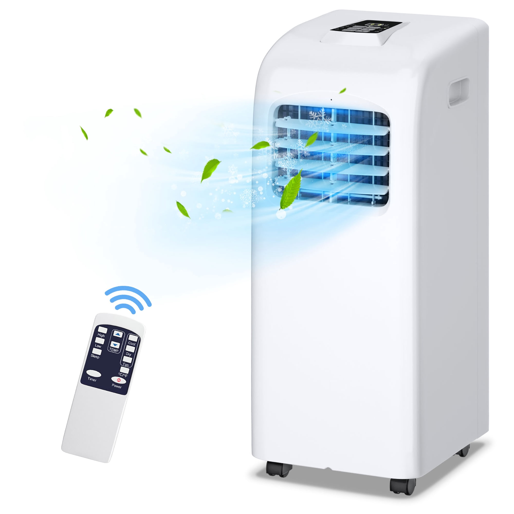 Costway Climatiseur portable 8,000 BTU avec fonction déshumidificateur télécommande avec kit de fenêtre