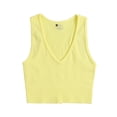 thumbnail image 1 of Tqcoqu Women's Solid Color V Neck Twisted Base Slim High Waist Shapewear Top, 1 of 4