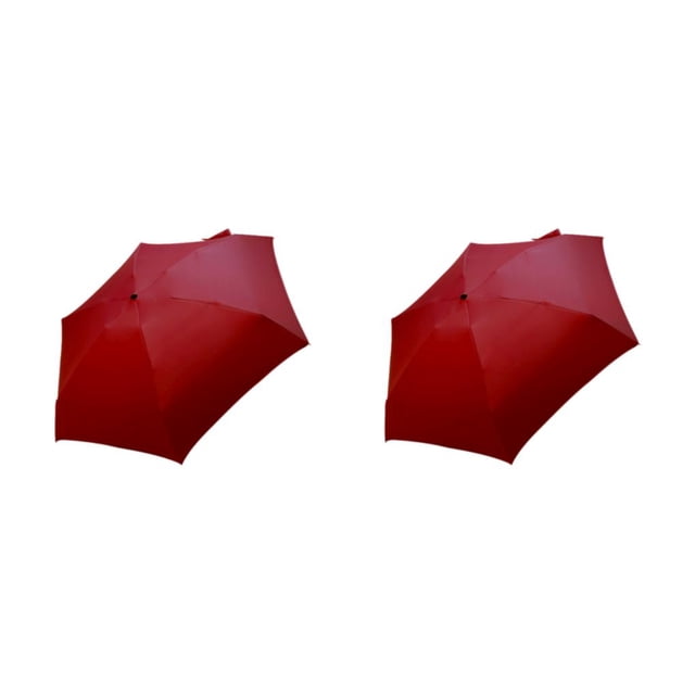 Decodeary Stay Dry In Style Rainproof Umbrellas With Breathable Fabric For Fashionable wine red 2Set