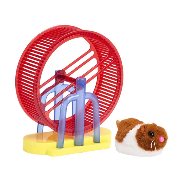 HILABEE Electric Simulation Plush Toy Accessories Fun Kids Pet Toy with Wheel Runner Simulated Hamster