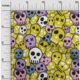 thumbnail image 1 of oneOone Rayon Yellow Fabric Skull Sewing Material Print Fabric By The Yard 56 Inch Wide, 1 of 5