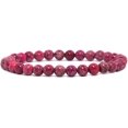 thumbnail image 1 of Bracelet Extensible Unisexe en Perles Rondes de 6 mm en Jaspe de Sédiment Marin Rose Teint, 1 of 2