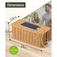 thumbnail image 4 of Cable Management Box, Handwoven Rattan Style Cord Organizer Box for Power Strips, 4 of 7