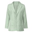 thumbnail image 4 of CEHVOM Women Autumn Winter Long Sleeve Office Coat Cardigans Suit Long Jacket, 4 of 5