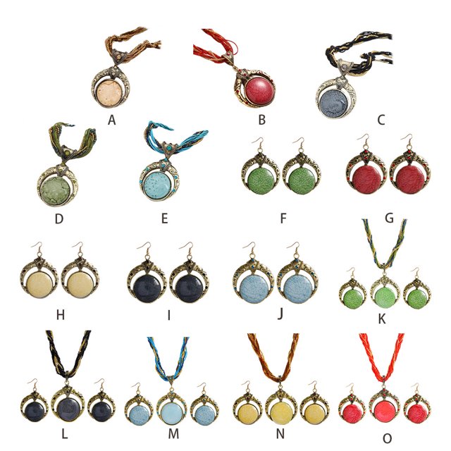 maskred Collier Pendentif Unique pour Femmes – Style Bohème Amoureux Cadeau Fait Main E055-Vert 1Ensemble
