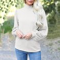 thumbnail image 2 of KIHOUT Spring Winter Womens Tops Blouse Long Sleeve High Collared T-shirts Solid Color Casual Loose Sweatshirt Tops, 2 of 7