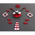 thumbnail image 3 of Mediterranean DIY 3D Wall Clock Home Wall Stickers Decoration Art Clock Red, 3 of 9