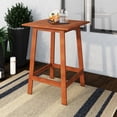 thumbnail image 1 of CorLiving Miramar Solid Wood Square Outdoor Slat Topped Pub Table, Brown, 1 of 7