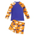 thumbnail image 2 of MIASHUI Boys Two Piece Rash Guard Swimsuits Sets Kids Long Sleeve Sunsuit,Orange,4-5 Years, 2 of 9