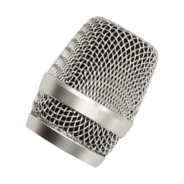Transemion Grille de Microphone de Remplacement Remplaçant Tête de Micro Filaire Sans Fil Détachable Type 5 Argent 1ensemble