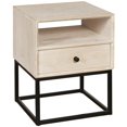 thumbnail image 1 of Table d'Appoint Moderne en Bois Blanc et Métal du Milieu du Siècle, 1 of 7