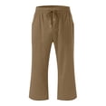 thumbnail image 3 of Plebaso Pantalons Capris Garçons Filles Coton Lin Cordon de Serrage Pantalons Décontractés Légers Raccourcis avec Poches, 3 of 5