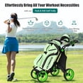 thumbnail image 4 of Goplus Folding 4 Wheels Golf Push Cart W/Bag Scoreboard Adjustable Handle Green, 4 of 10