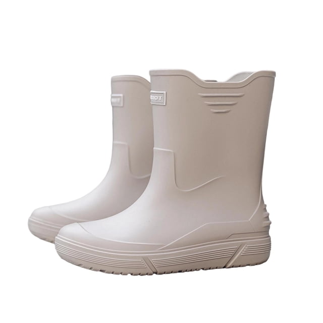 Gray Mens Rain Boots With Solid Color Letter Design Waterproof Low Top Rubber Comfortable For Spring Summer Casual Outdoor Wear Size 40