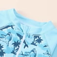 thumbnail image 4 of TOOYOU Toddler Boy Swimsuit Swimwear Long Sleeve Rash Guard Print For Baby Beach Pool Swimming Sun Summer Outfit Child Bathing Suit For Swimming Lessons And Beach Size 12-18 Months,Light Blue, 4 of 6