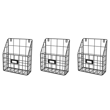 3X Wire Mail Basket - Wall Mounted Hanging Folder/Document Organizer - Economic & Easy to Install Tray (1 Slot)