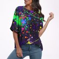 thumbnail image 4 of Pisexur Hauts pour Femmes Mode Décontractée Manches Courtes Col Rond T-Shirts Confortables Amples à Imprimé Floral Blouses Printemps Été Hauts Élégants à Imprimé Graphique Grande Taille Sorties S-5TG, 4 of 7