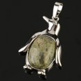 thumbnail image 1 of Collier Pendentif Pingouin Femme Pierre Naturelle Œil de Tigre Mignon Animal Homme, 1 of 6