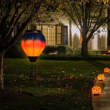EGNMCR Halloween Decorations, Halloween Ornaments, Halloween Gifts Hot Lantern Solar Outdoor Garden Lamp Iron Glass Hand Lamp New Garden Decorative Wall Lamp Solar Light