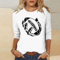 thumbnail image 2 of QATAINLAV T-Shirts Graphiques de Rugby pour Femmes Jour de Match 2025 Été Manches 3/4 Hauts Coupe Ample Décontractés Col Rond Blouses Tenues de Vacances Soldes pour Aujourd'hui sur Walmart Blanc TG, 2 of 5