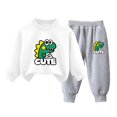 thumbnail image 2 of Pisexur Ensemble de Vêtements d'Automne pour Bébés Filles Garçons 2 Pcs Mode Décontractée Imprimé Mignon Manches Longues Col Rond Chandails en Molleton et Pantalons de Survêtement Ensemble de Survêtement pour Enfants Filles Garçons 3-8 Ans, 2 of 4