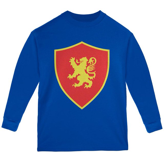 Halloween Knight Shield Costume Rampant Lion Youth Long Sleeve T Shirt